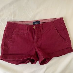 Burgundy American eagle shorts size 0